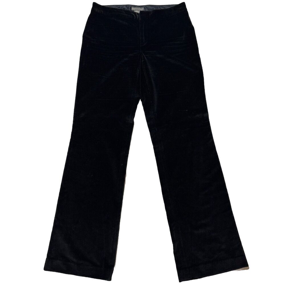 Banana Republic Womens 4  Wide Leg Pants Black Velvet Velour Holiday party